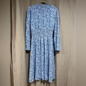 New Lost + Wander Midi Dress Blue and White